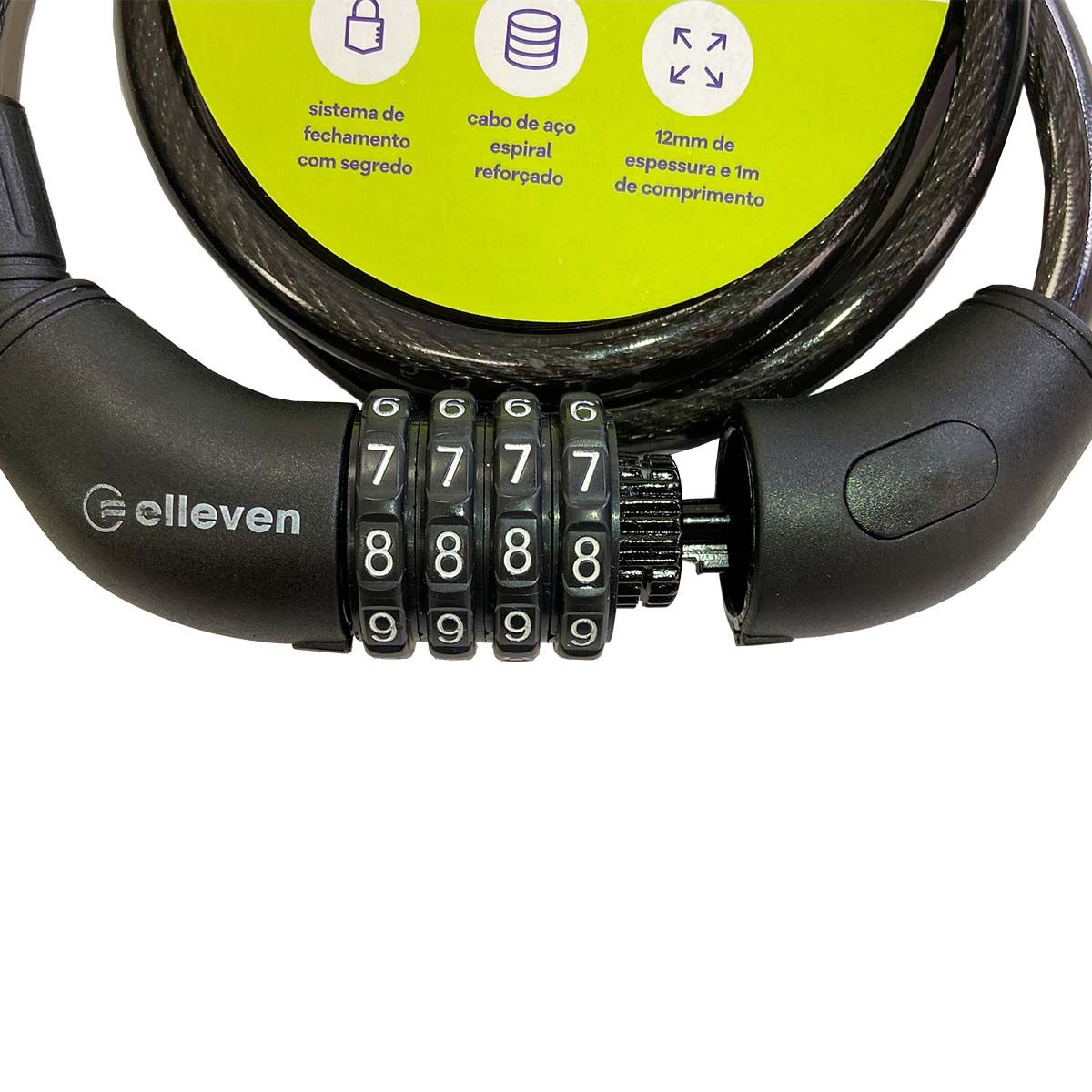 Cadeado Elleven Espiral Segredo 1mx12mm