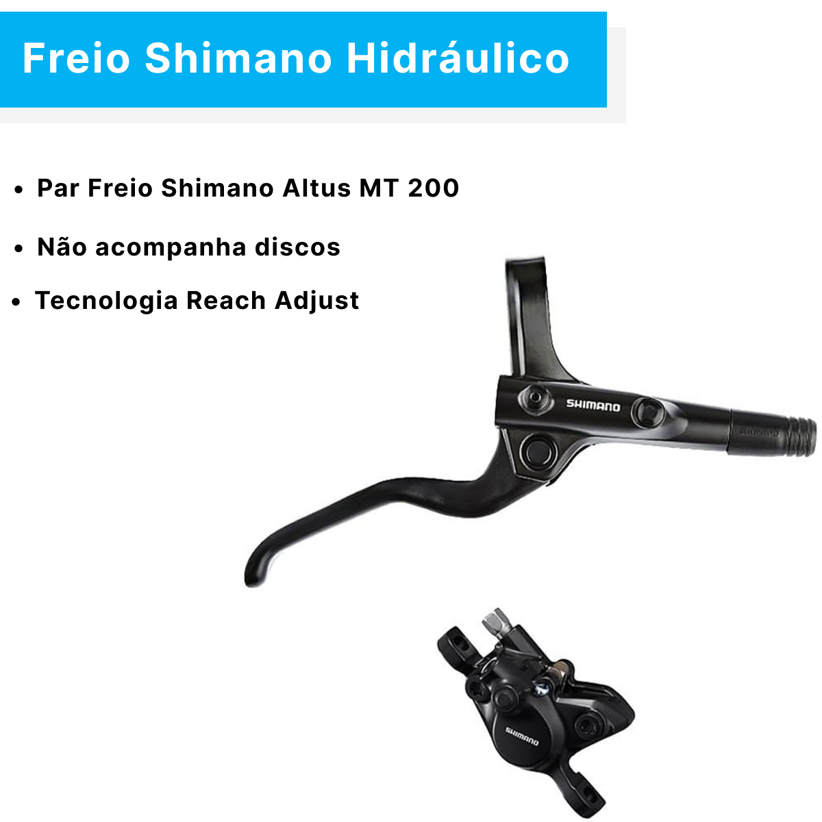 Par Freio a Disco Hidráulico Shimano Mt 200