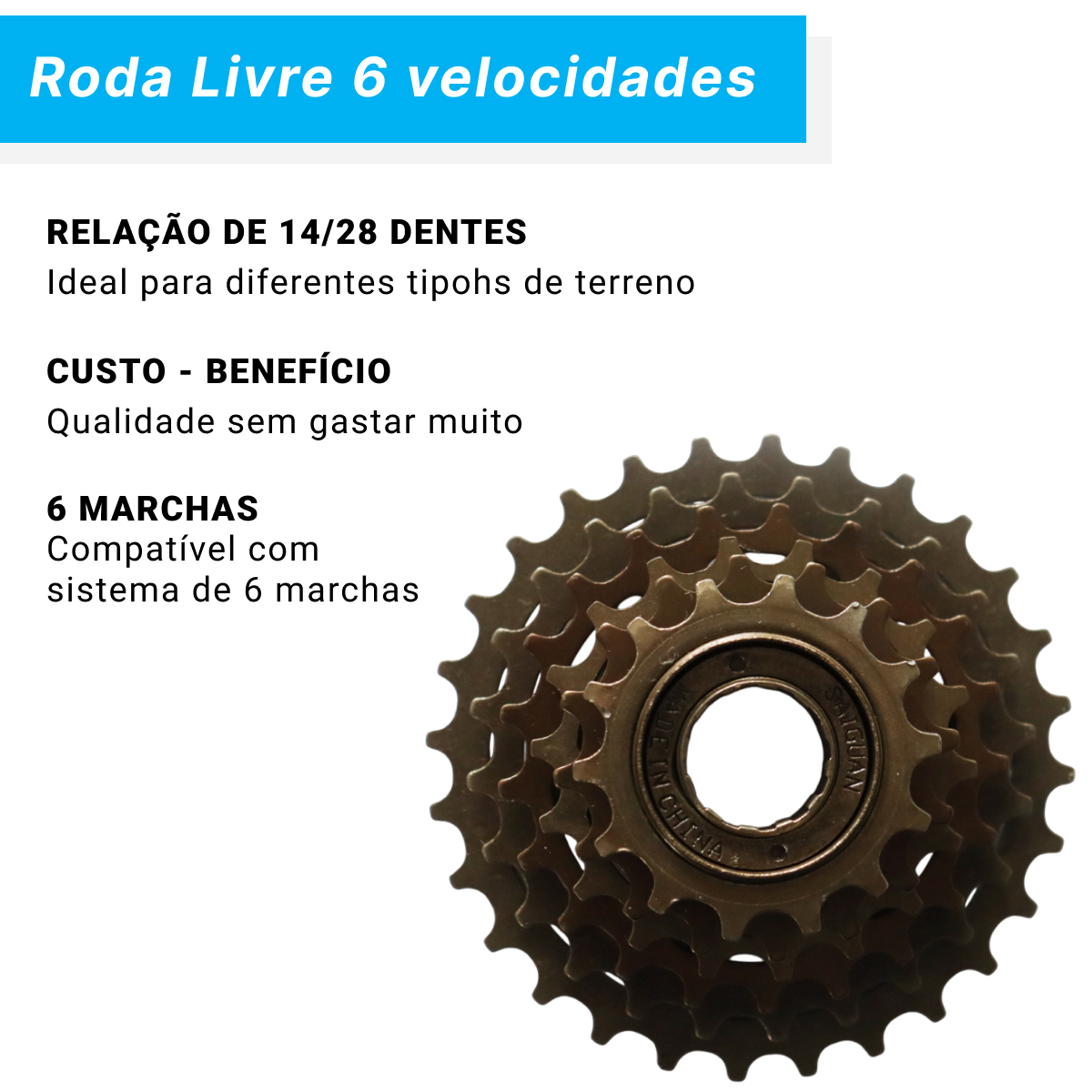 Roda Livre 6v Marrom Index 14/28D
